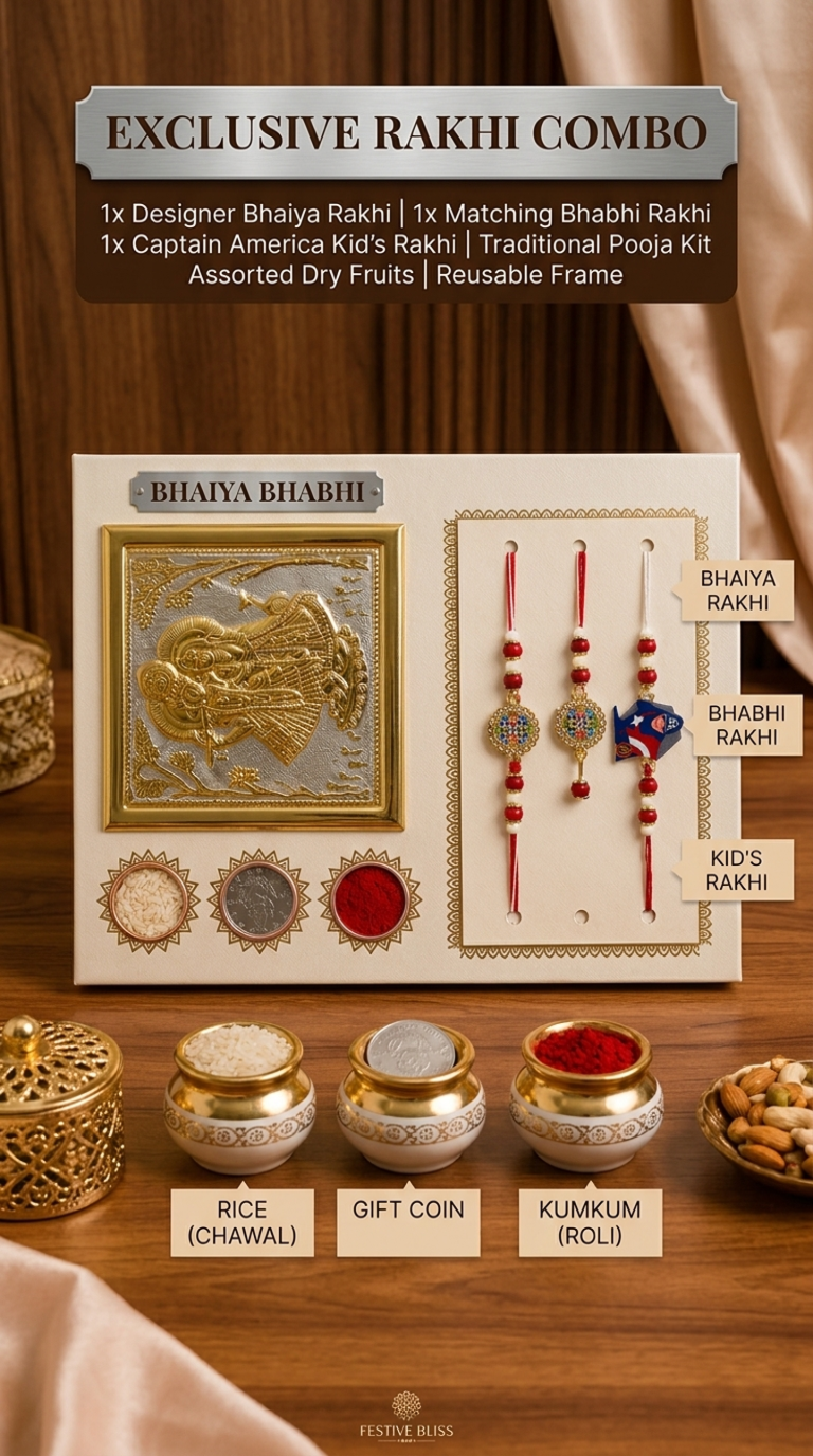 Bhaiya Bhabhi And Kid Rakhi Combo