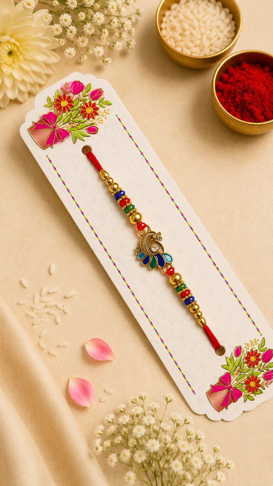 Royal Blue Peacock Designer Rakhi K62