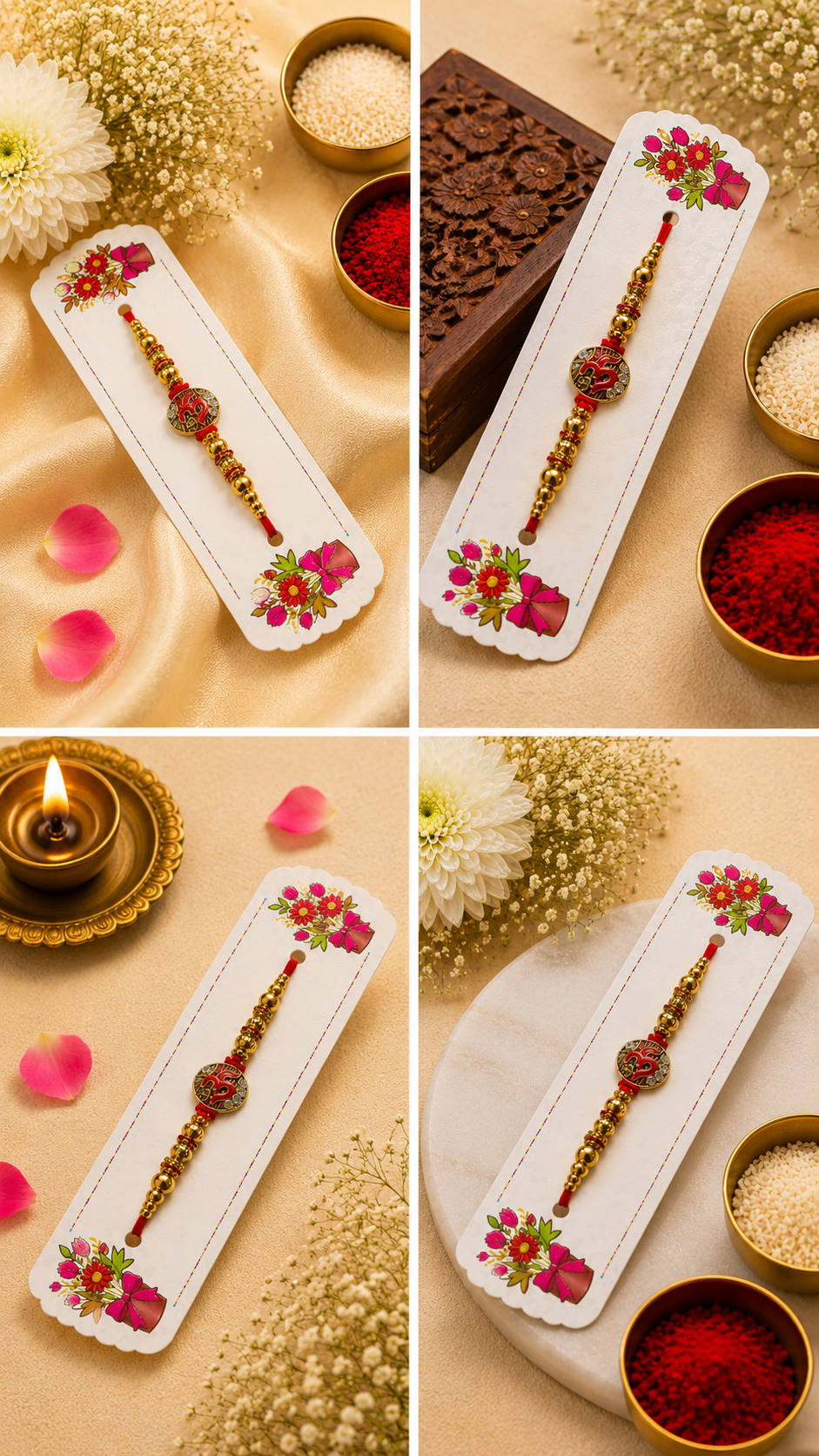 Om Divine Designer Rakhi with Crystal Charm K67