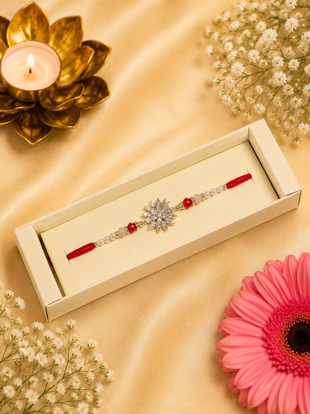 Royal Crystal Designer Rakhi – Premium Stone Rakhi for Brother K74