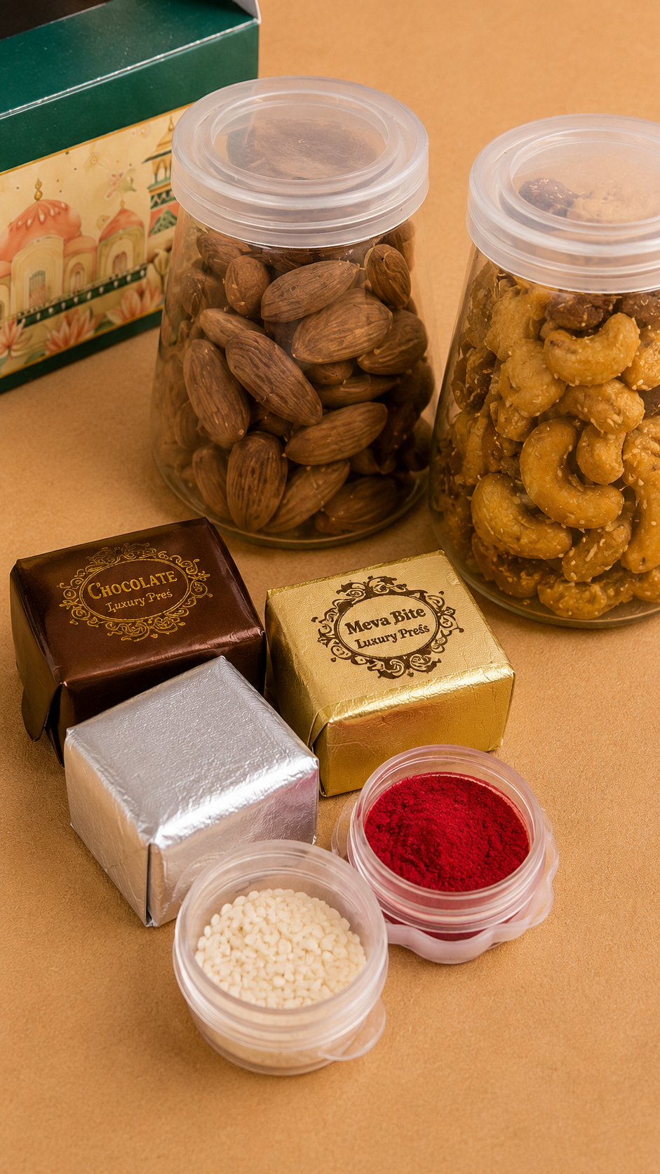 Royal Festive Dry Fruits & Mithai Hamper with 1 Premium Rakhi Worth Rs 199.
