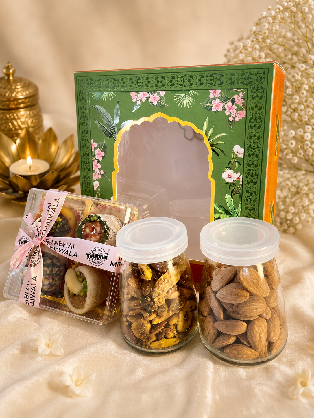 Royal Festive Rakhi Hamper with Sweets & Dry Fruits and 1 premium Rakhi Worth Rs. 500
