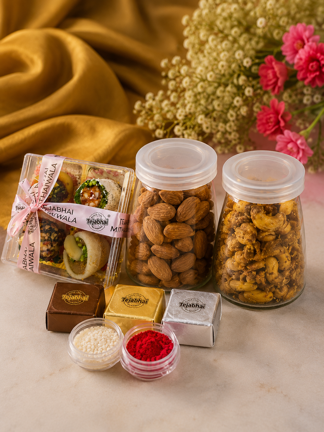Royal Festive Rakhi Hamper with Sweets & Dry Fruits and 1 premium Rakhi Worth Rs. 500