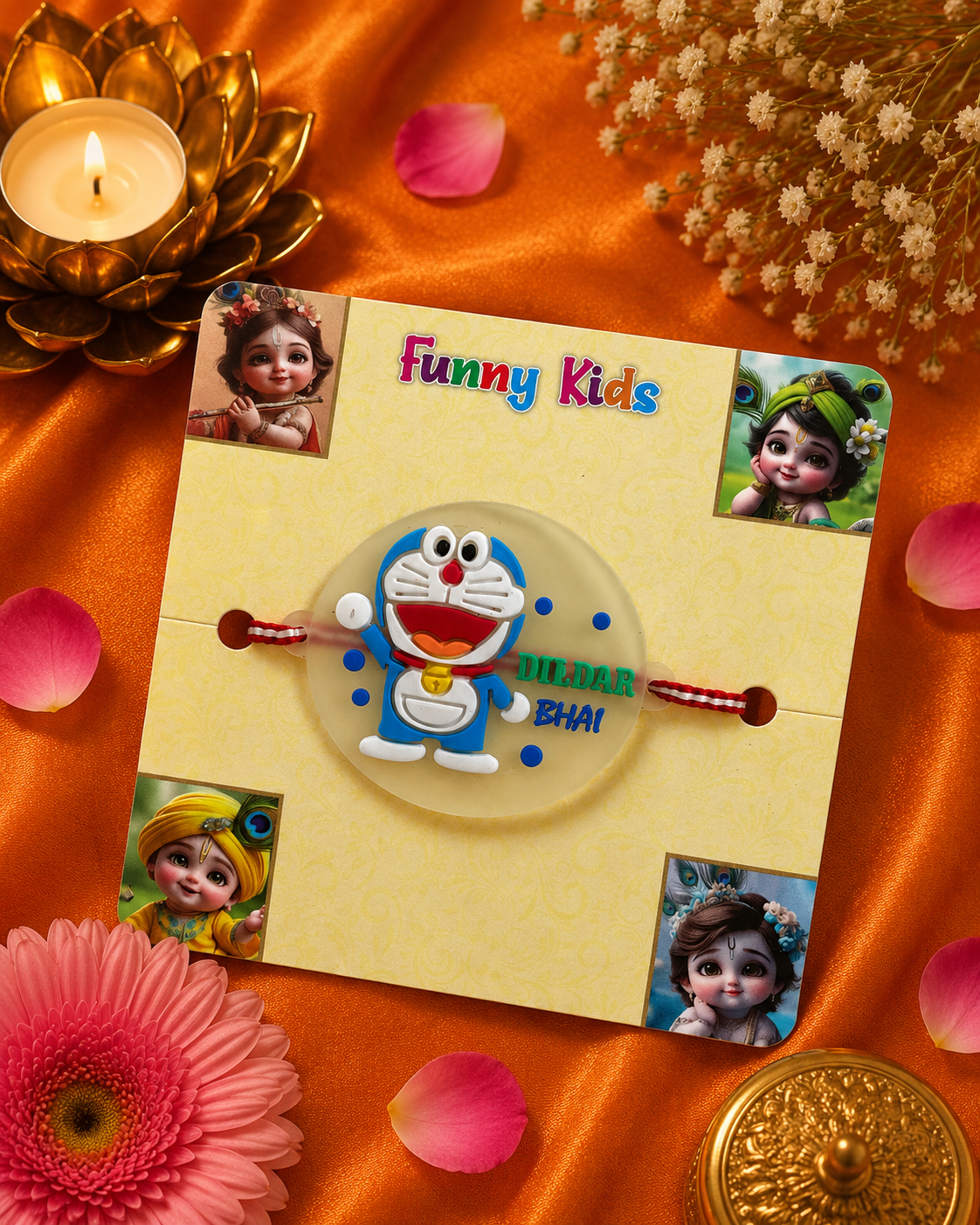 Funny Kids Doraemon Rakhi for Brother | Cartoon Character Designer Rakhi K27