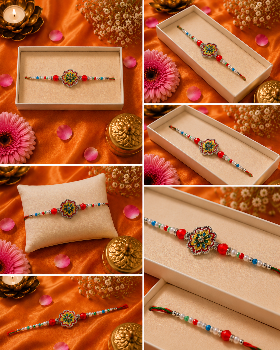 Premium Floral Designer Rakhi for Brother K30
