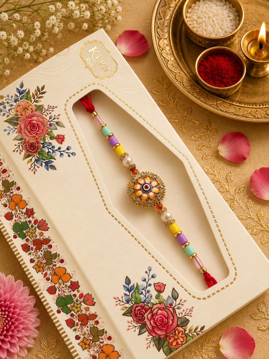Pastel Floral Designer Rakhi K35