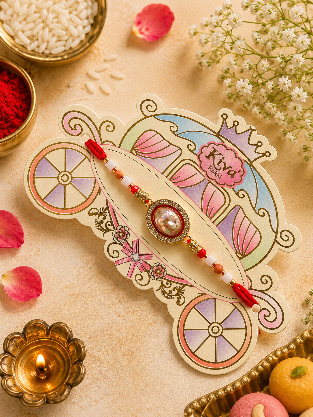 Royal Crystal Evil Eye Rakhi  K36