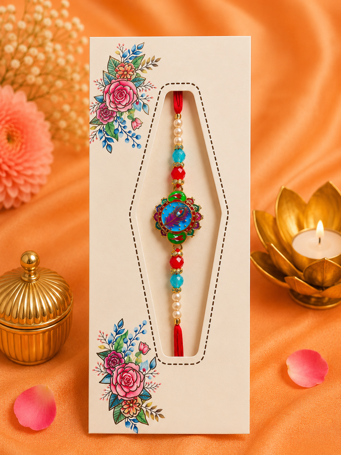 Feather Embed Rakhi Design K3