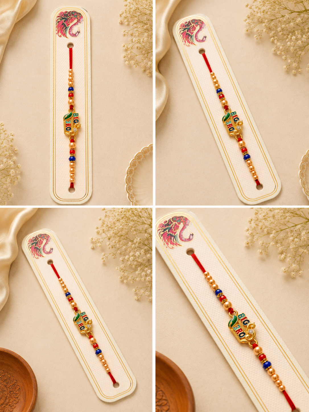 Premium Big Bro Designer Rakhi with Pearl Beads  K72