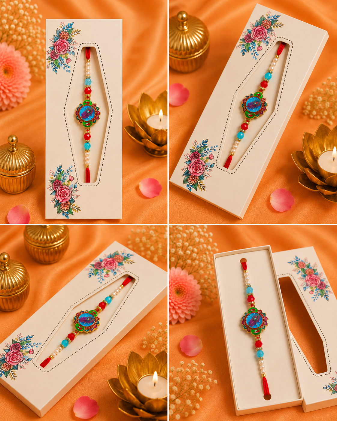 Feather Embed Rakhi Design K3