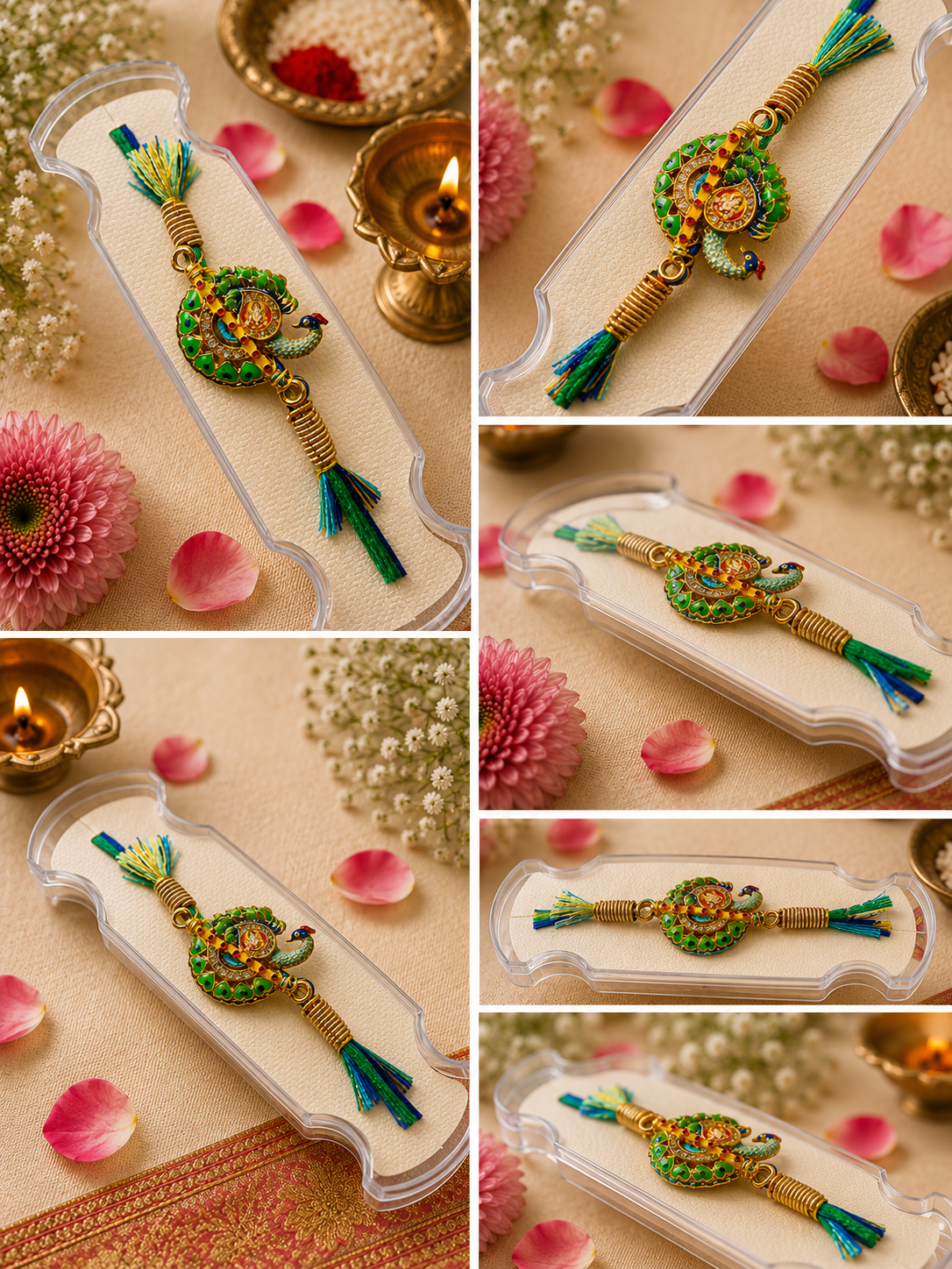 Divine Peacock Rakhi – Premium Designer Rakhi K32
