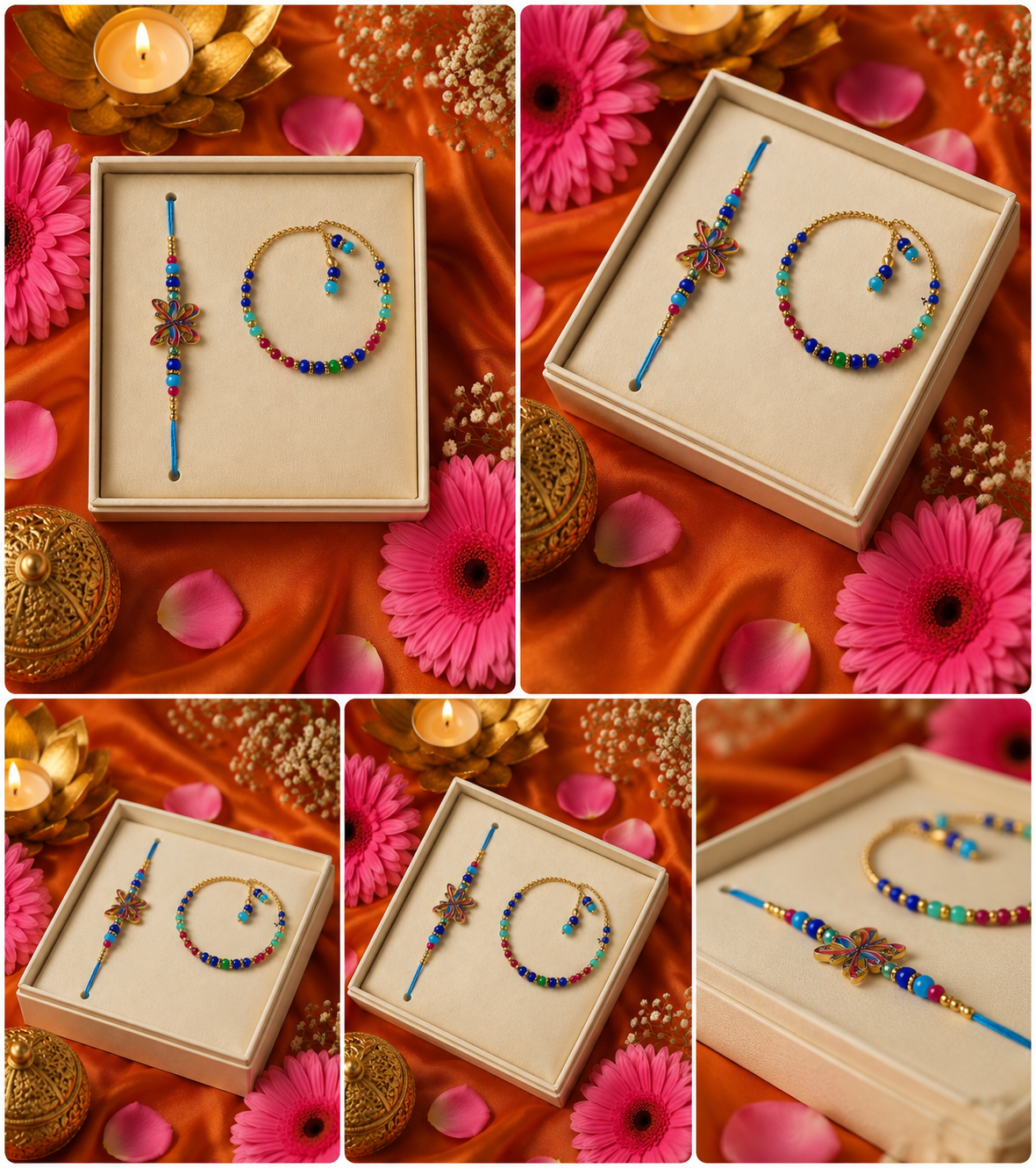 Color Bloom Bhaiya Bhabhi Rakhi Set K19