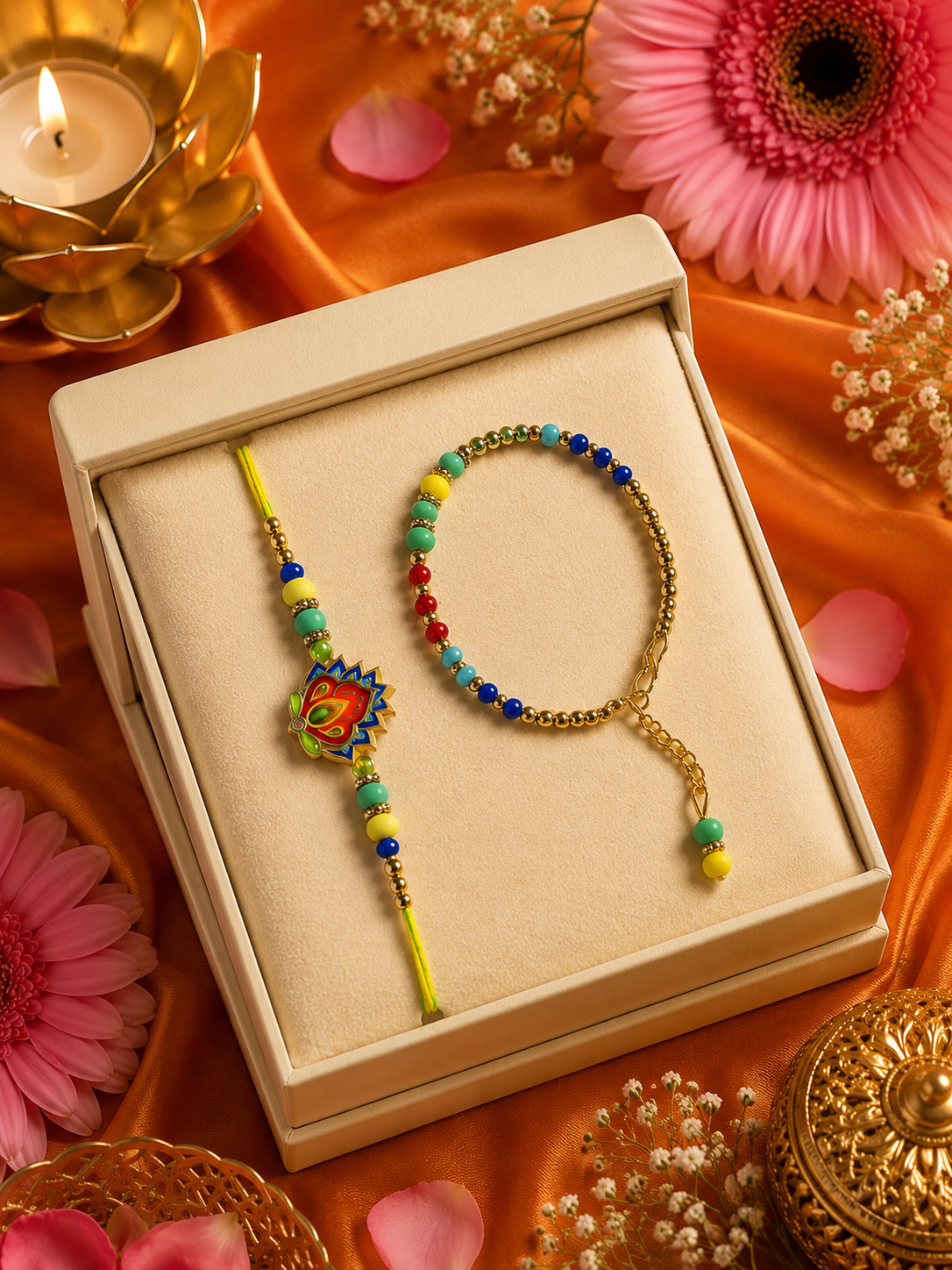 Sunburst Bhaiya Bhabhi Rakhi Set K20